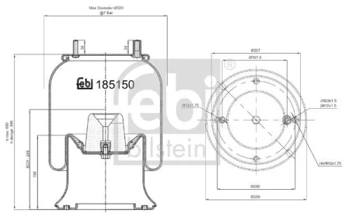 1x Bellow, air suspension