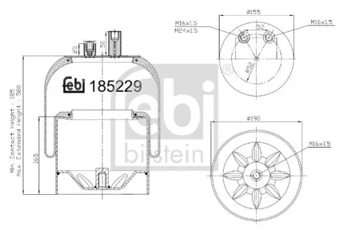 1x Bellow, air suspension
