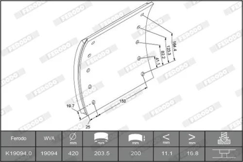 Brake Lining Kit, drum brake