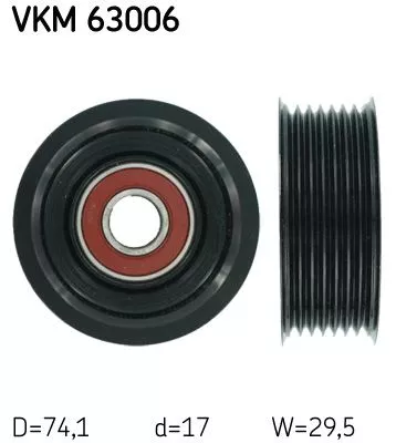 Deflection/Guide Pulley, V-ribbed belt