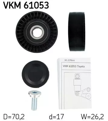 Deflection/Guide Pulley, V-ribbed belt