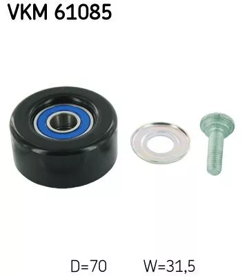 Deflection/Guide Pulley, V-ribbed belt