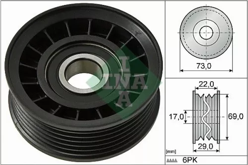 Deflection/Guide Pulley, V-ribbed belt