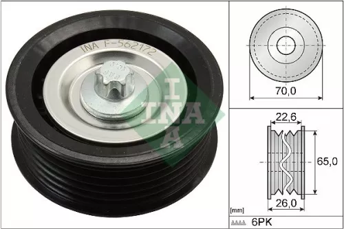Deflection/Guide Pulley, V-ribbed belt