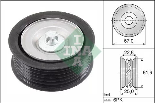 Deflection/Guide Pulley, V-ribbed belt