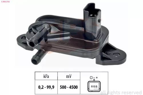 Sensor, exhaust pressure