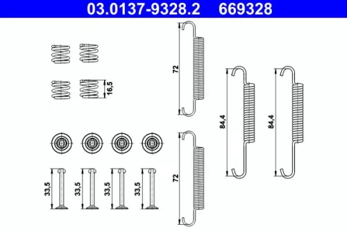 Accessory Kit, parking brake shoes