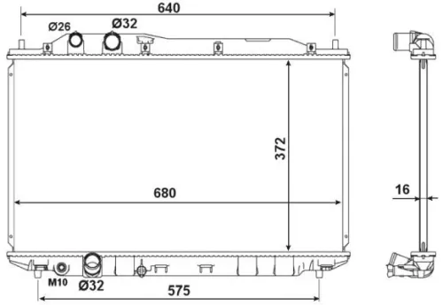 Radiator, engine cooling
