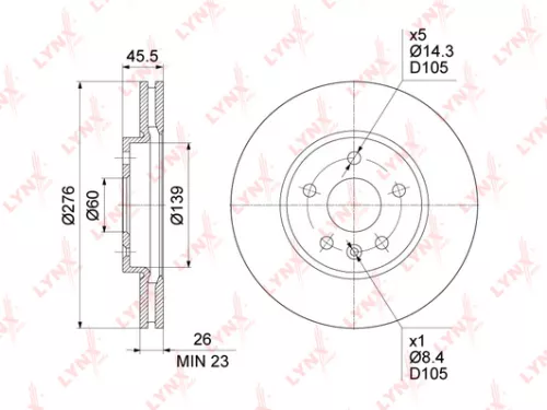 Brake disc, front (276x26)
