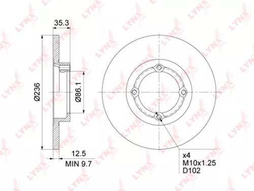 Brake disc, front (236x12,5)