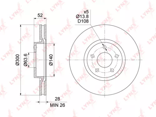Brake disc, front (300x28)