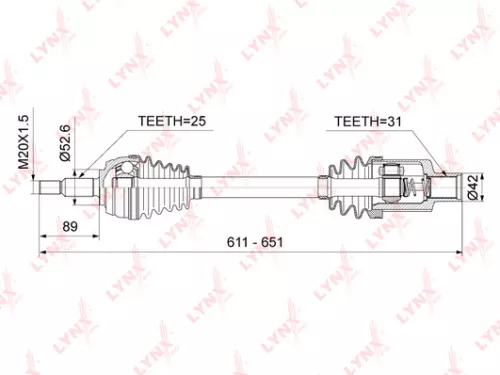 Drive shaft, right