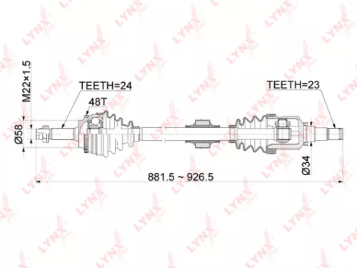 Drive shaft, right