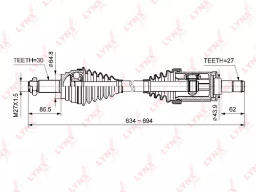 Drive shaft, left
