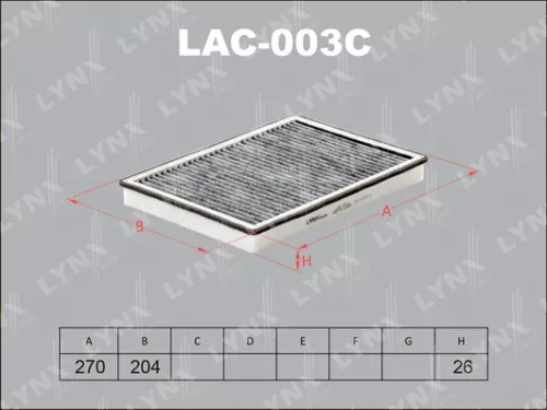 Cabin filter, carbon