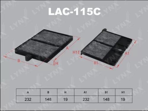 Cabin filter, carbon (x2)