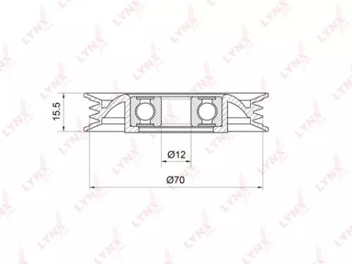 Tension pulley, poly v-belt