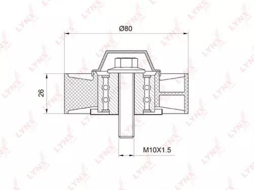 Deflection/Guide pulley, poly v-belt