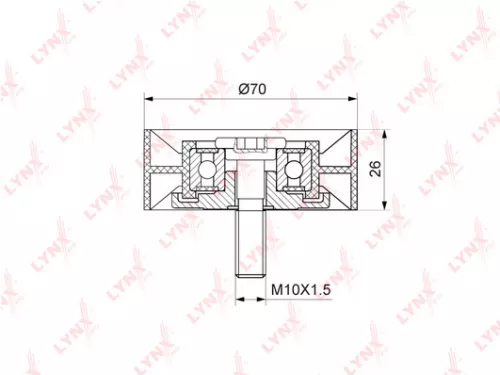 Deflection/Guide pulley, poly v-belt