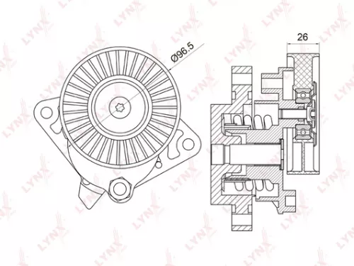 Belt tensioner, poly v-belt