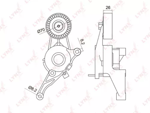 Belt tensioner, poly v-belt