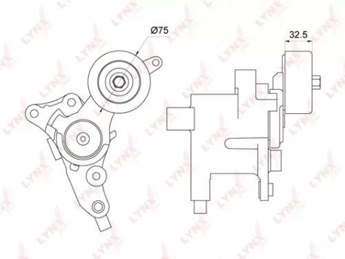Belt tensioner, poly v-belt