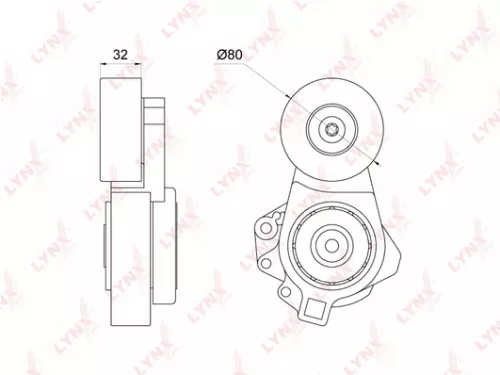 Belt tensioner, poly v-belt
